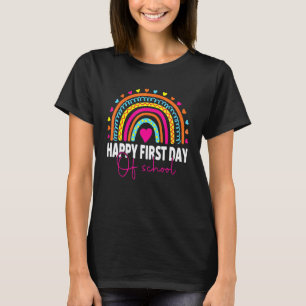 Happy First Day Of School Teachers Students Rainbo T-Shirt