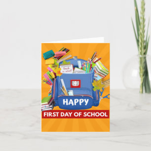 Happy first day of school thank you card