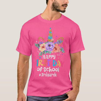 Happy First Day Of School Unicorn 3rd Grade Back T T-Shirt
