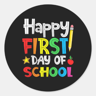 Happy First Day of School Welcome Back to School Classic Round Sticker