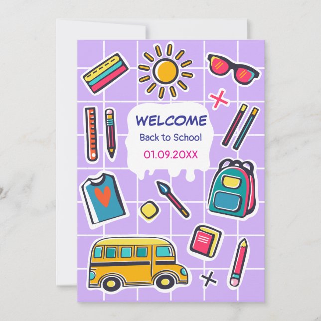 Happy First Day Of School WELCOME Save The Date (Front)