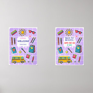 Happy First Day Of School WELCOME Wall Art Sets