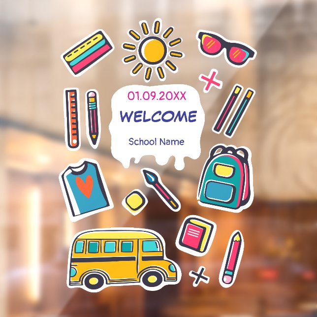 Happy First Day Of School WELCOME Window Cling (Sheet 2)