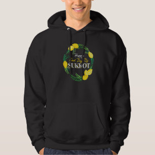 Happy First Day Of Sukkot Lulav Palm Tree Israelit Hoodie