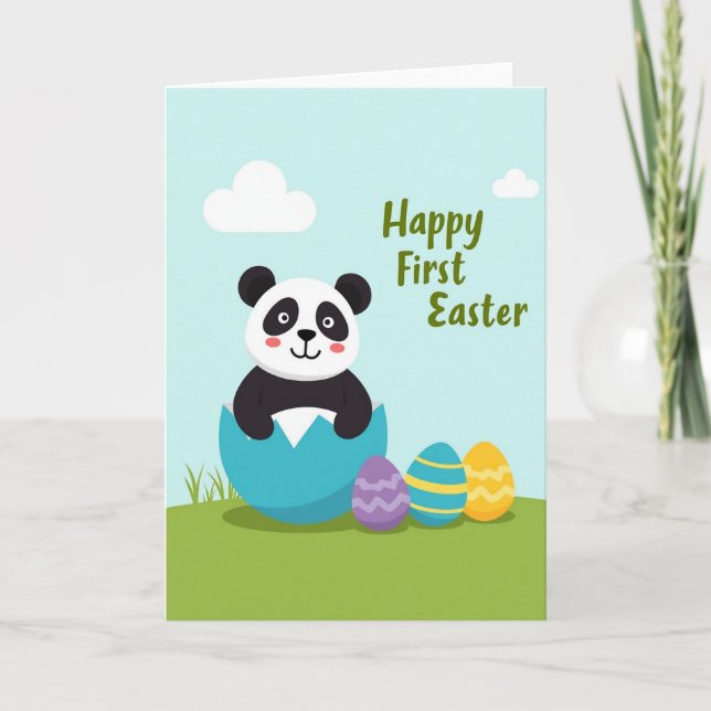 Happy First Easter Bear Cub Card (Front)