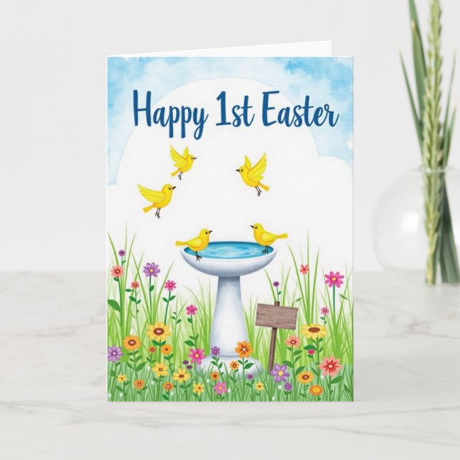 Happy First Easter Bird Card (Front)