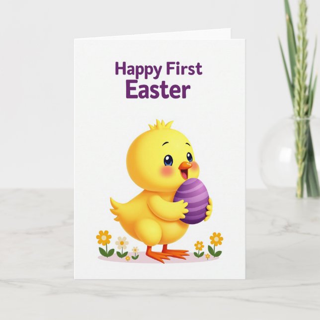 Happy First Easter Chick Card (Front)