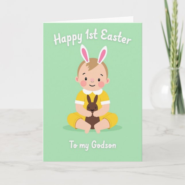 Happy First Easter Godson Card (Front)