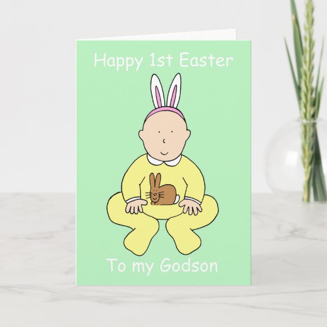 Happy First Easter to my Godson. Holiday Card (Front)