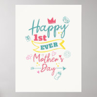 Happy First Ever Mothers Day Cute New Mom