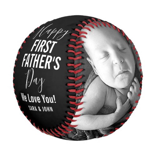 Happy First Fatherâs Day Black Baby 2 Photos Name Baseball