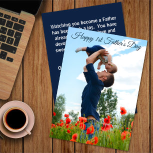 Happy First Father’s Day Custom Photo Flat Card