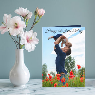 Happy First Father’s Day Custom Photo Flat Card