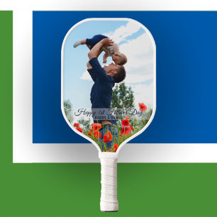 Happy First Father’s Day Custom Photo Pickleball Paddle