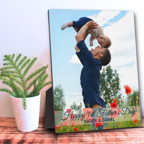 Happy First Fathers Day Custom Photo Plaque
