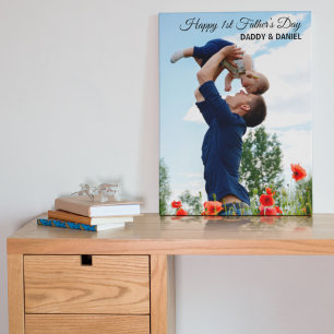 Happy First Father’s Day Custom Photo & Text Acrylic Print