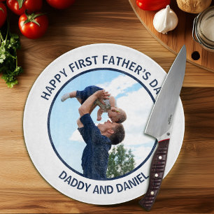 Happy First Father’s Day Custom Photo & Text Cutting Board
