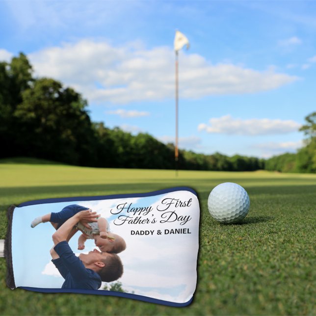 Happy First Father’s Day Custom Photo & Text Golf Head Cover (Creator Uploaded)