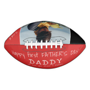 Happy First Father`s Day Daddy Dad Photo Football