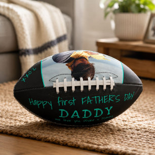 Happy First Father`s Day Daddy Dad Photo Football