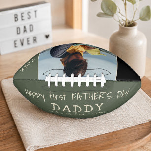 Happy First Father`s Day Daddy Dad Photo Football