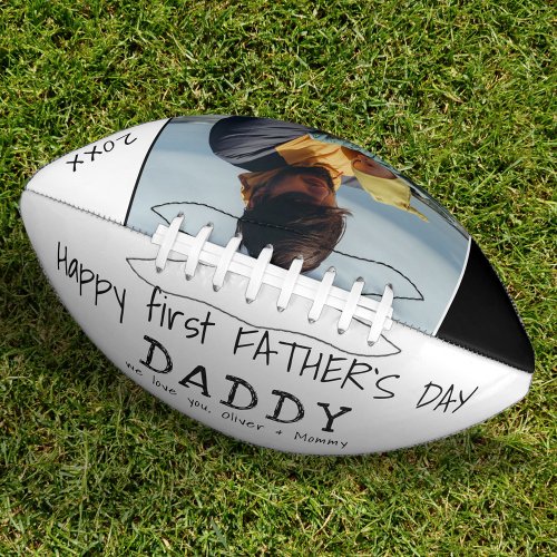 Happy first Fathers Day Daddy Dad Photo Football