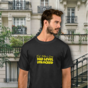 Happy First Father’s Day yellow letter humor T-Shirt