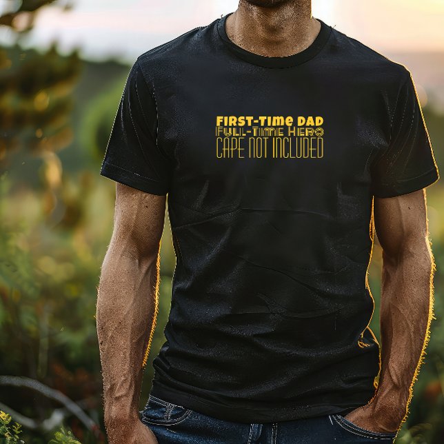 Happy First Father’s Day yellow letter humor T-Shirt (Creator Uploaded)