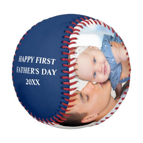Happy First Fathers Day 2 Photo Blue Baseball