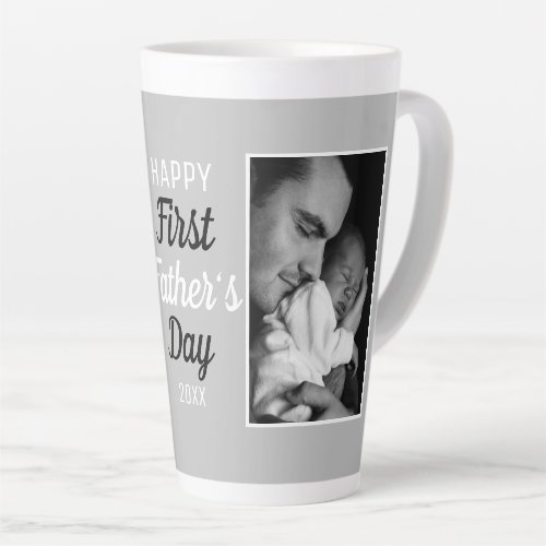 Happy First Fathers Day 2 Photo Latte Mug