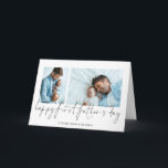Happy First Fathers Day 2 Photos Script  Card<br><div class="desc">Happy First Father's Day 2 Photos Script.  A 1st Father's Day is so special! This contemporary design is easy to personalise,  simply replace the sample photos with your own. First Father's day is in a stylish modern set script and easily personalise the rest of the text as required.</div>