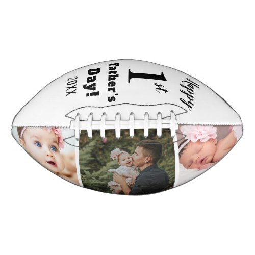 Happy First Fathers Day 3 Photo Collage   Footbal Football