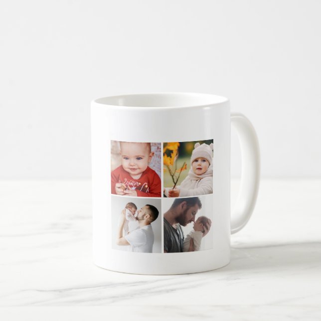 Happy First Fathers Day 4 Photo Collage Coffee Mug (Front Right)