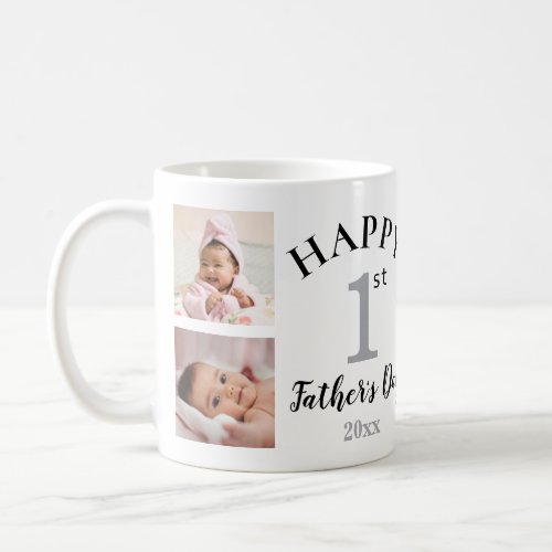 Happy First Fathers Day 5 Photo Collage  Coffee Mug