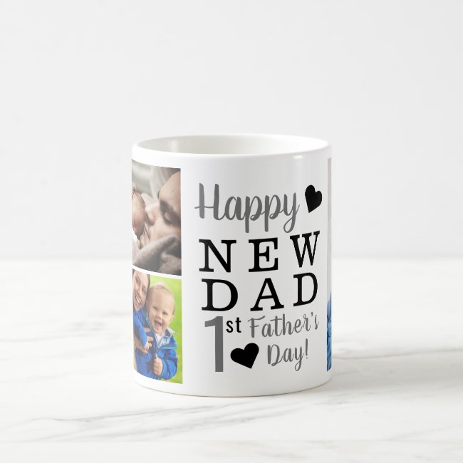 Happy First Father's Day 5 Photo Collage Coffee Mug
