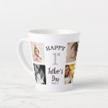 Happy First Father's Day 8 Family  Photo Collage Latte Mug<br><div class="desc">A cute and special gift for the new dad for his first fathers day. .Personalize with 8 photographs for a lovely father's day keepsake.</div>