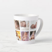 Happy First Father's Day 8 Family  Photo Collage Latte Mug (Right Angle)