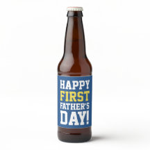 Happy First Father's Day Beer Label Gift for Dad