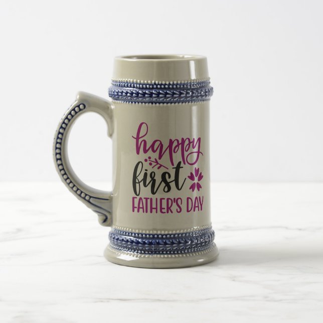 Happy First Father's Day Beer Stein (Left)
