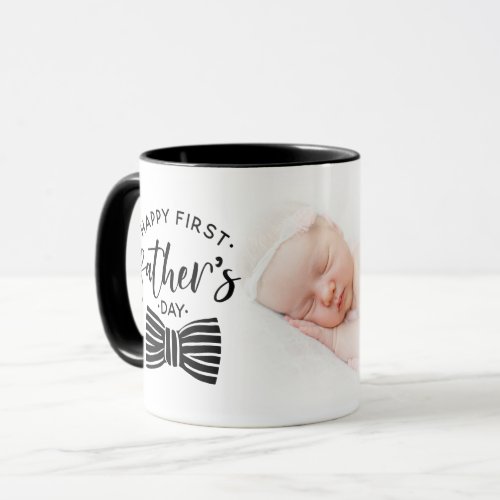 Happy First Fathers Day Bow Tie  Photo Mug