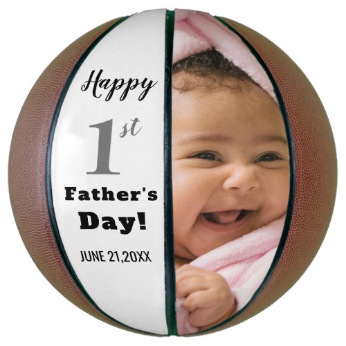 Happy First Fathers Day Custom Photo Basketball
