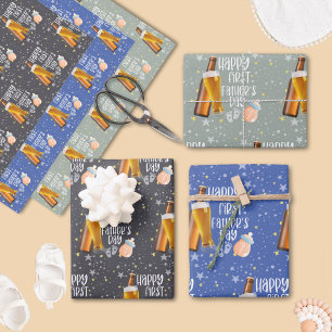 Happy First Father's Day Cute Pastel  Wrapping Paper Sheets