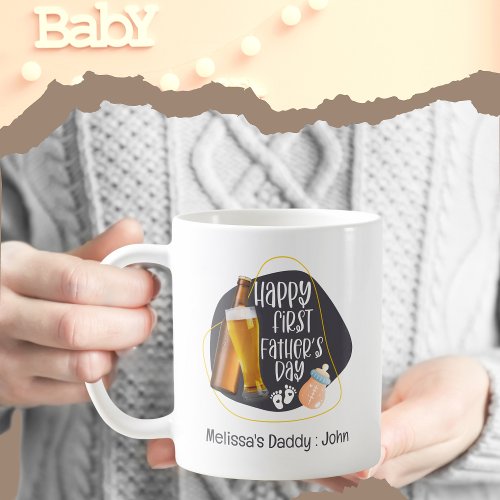 Happy First Fathers Day Cute Playful Coffee Mug