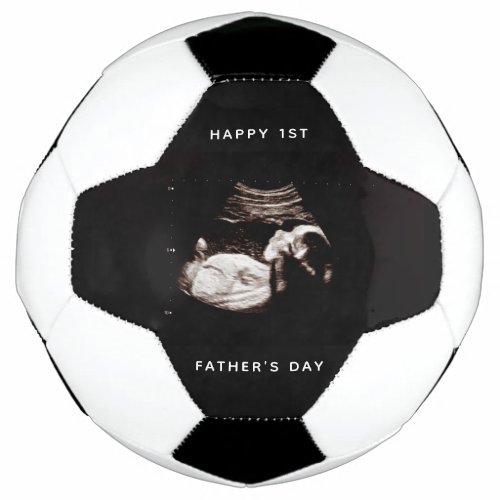 Happy First Fathers Day Dad Baby Sonogram Photo Soccer Ball