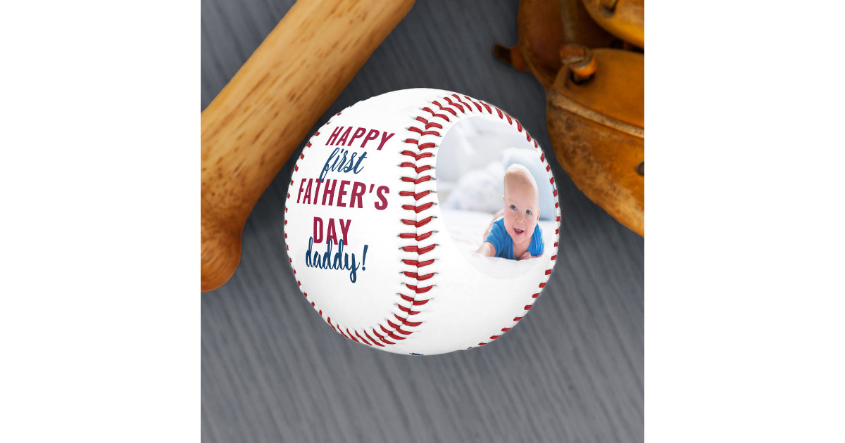 Happy Fathers day on white Background with a Baseball, love dad