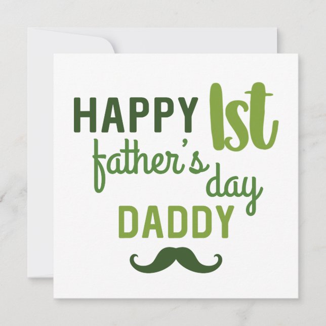 Happy First Father's Day Daddy // Cute Blank Card (Front)