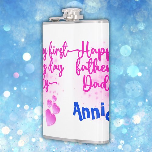 Happy First Fathers Day Daddy  Flask