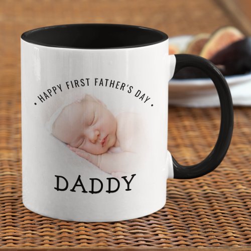 Happy First Fathers Day Daddy Photo Mug