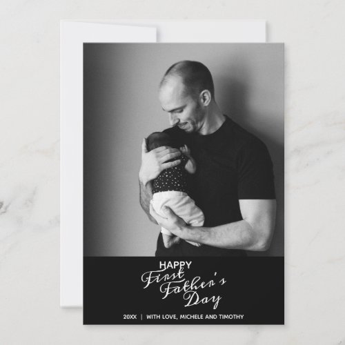 Happy First Fathers Day Elegant Typography Photo 