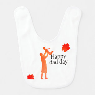 Happy First Father's Day from Baby   Silhouette Bi Baby Bib